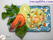 Оризова салата със скариди и кокосов дресинг