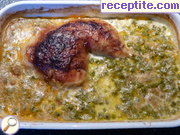 снимка 1 към рецепта Пилешки бутчета с грах и сметана