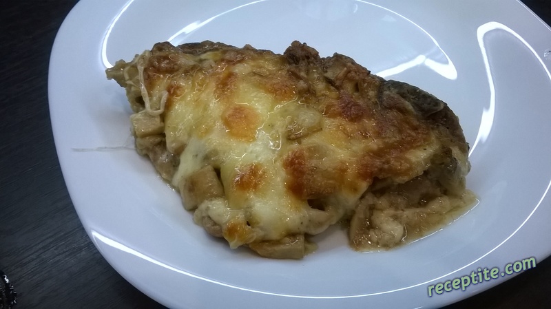 Снимки към Пържоли с гъби и винен сос