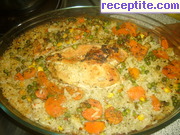 снимка 2 към рецепта Пиле с ориз и зеленчуци