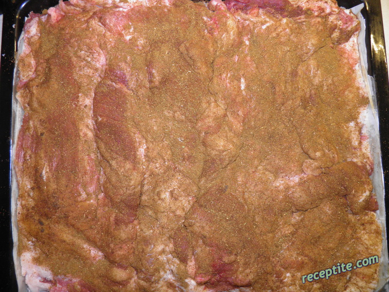 Снимки към Сушена осмянка (pancetta, сланинка от корема)