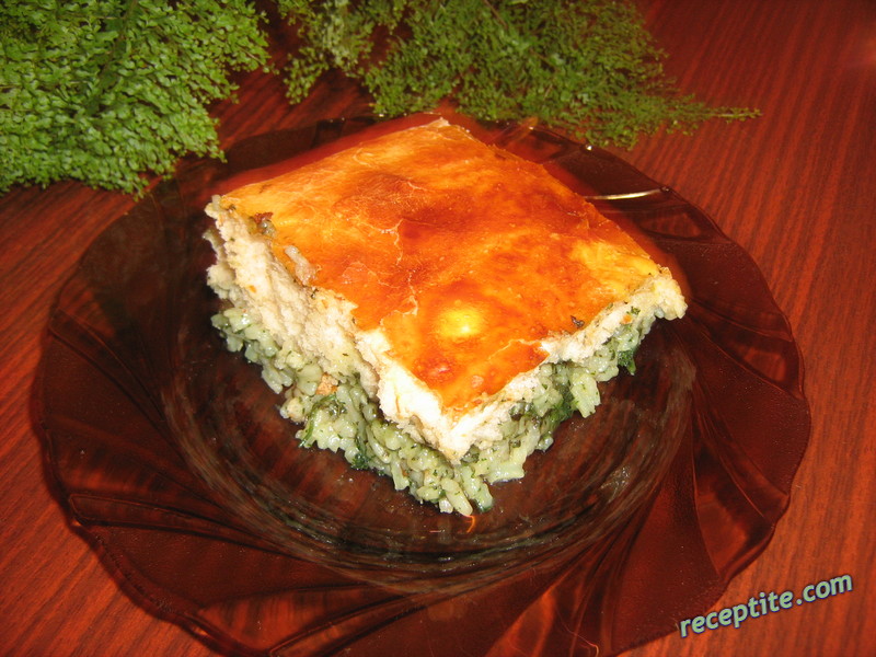 Снимки към Бъркана содена питка с плънка от спанак и ориз