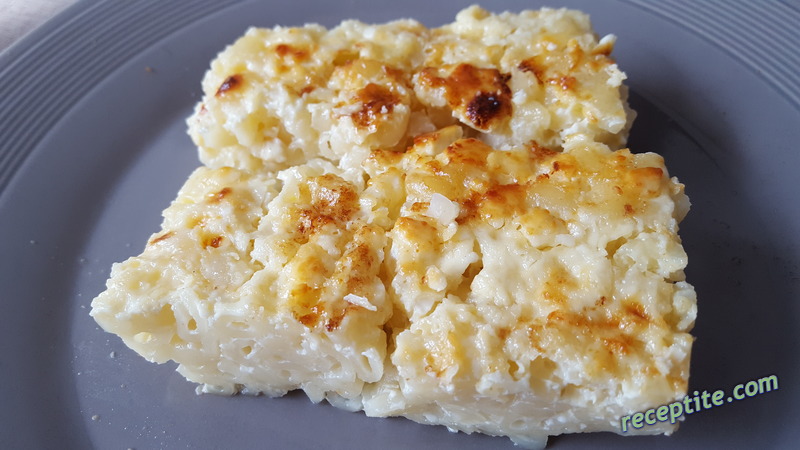 Снимки към Макарони със сирене и захар на фурна
