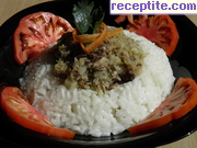снимка 2 към рецепта Пушена риба с прясно зеле върху ориз
