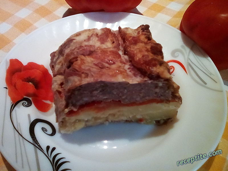 Снимки към Терин с кайма и картофи