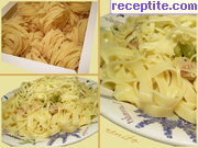 Спагети със сметана и топено сирене