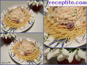 снимка 1 към рецепта Спагети със сметана, топено сирене и зеленчуци