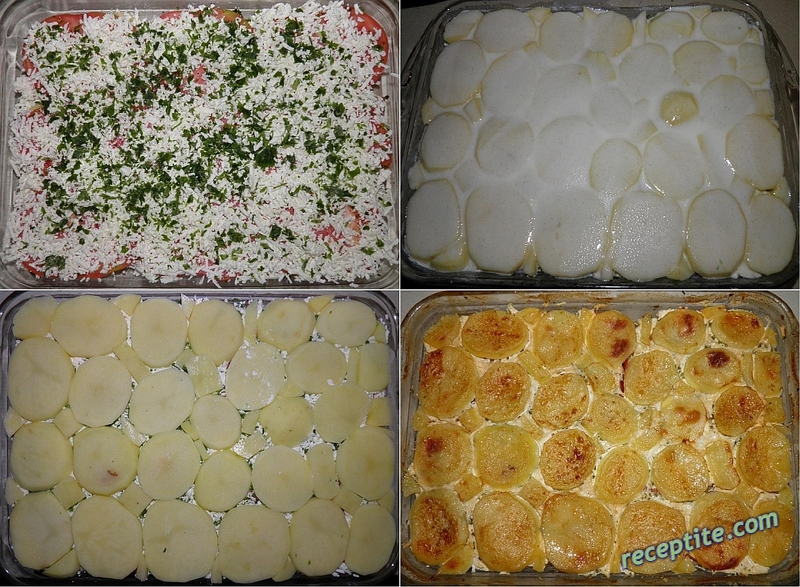 Снимки към Картофи на фурна със сирене и заливка