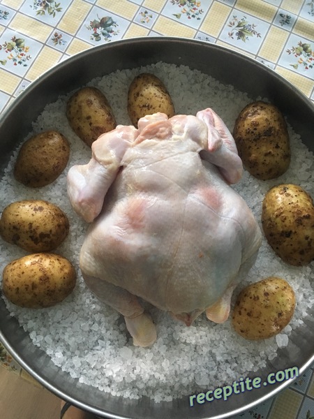 Снимки към Пиле, печено върху сол