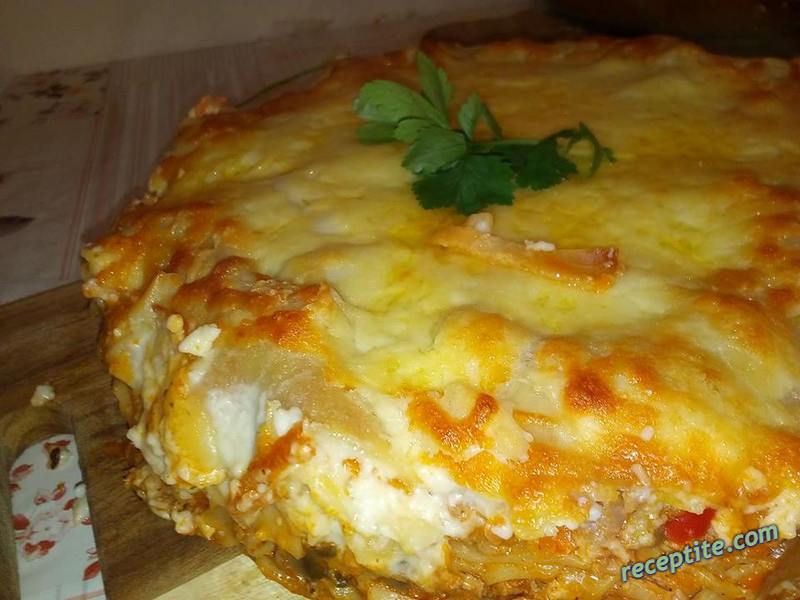 Снимки към Лазаня с гъби и маслини във форма за торта