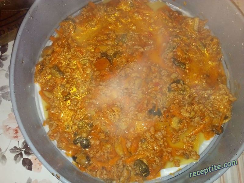 Снимки към Лазаня с гъби и маслини във форма за торта