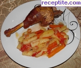 Печено пиле със зеленчуци - II вид