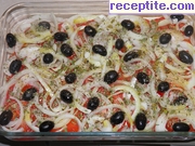 снимка 4 към рецепта Печено сирене с домати и маслини