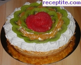 Френска плодова торта с киви и кисело мляко