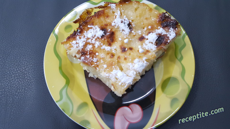Снимки към Макарони със сирене и захар на фурна