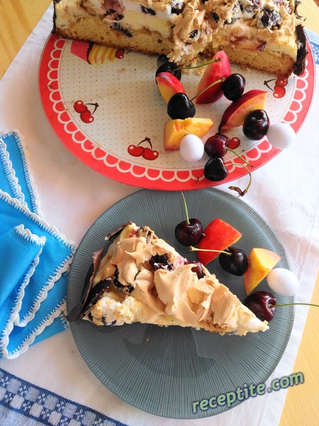 Снимки към Плодов кейк - торта с целувчен блат