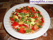снимка 8 към рецепта Салата с печен патладжан, чушки и домати