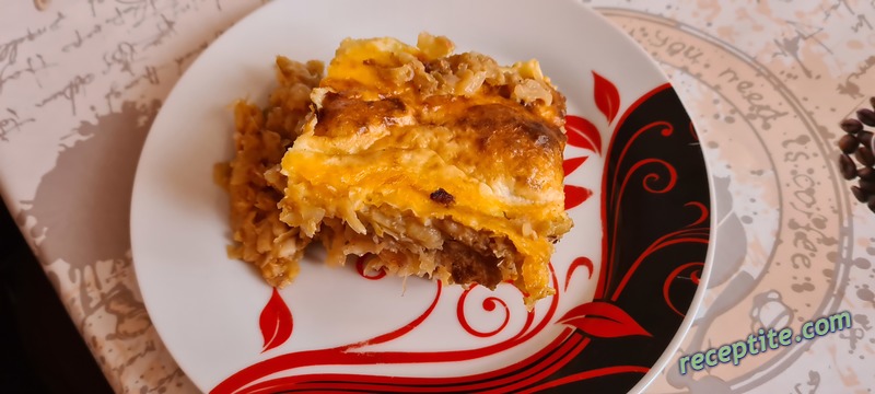 Снимки към Мусака с прясно зеле