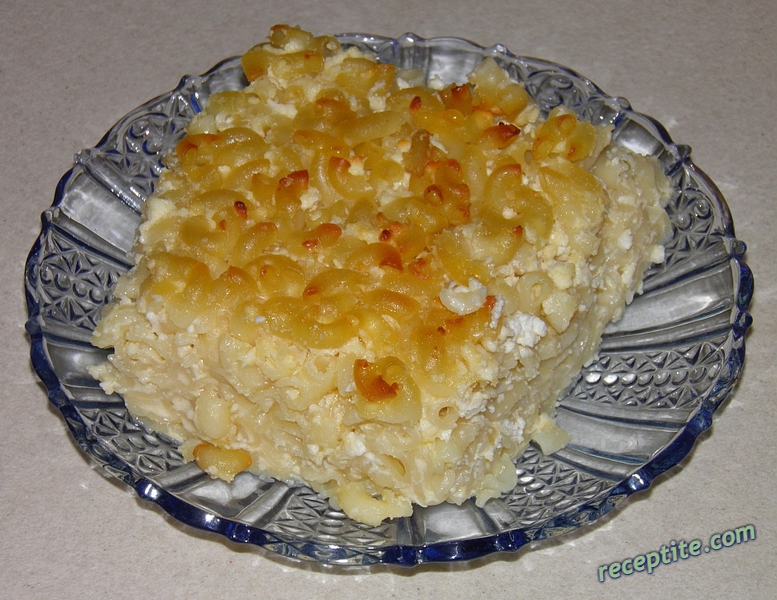 Снимки към Макарони със сирене и захар на фурна