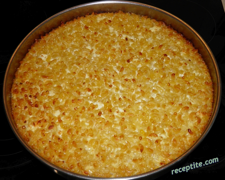 Снимки към Макарони със сирене и захар на фурна