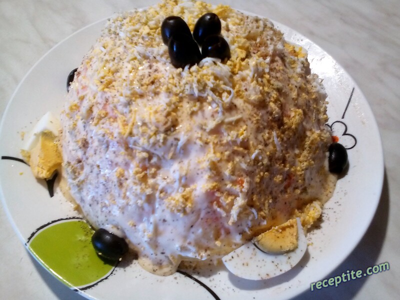 Снимки към Салата с яйца и картофи - редена