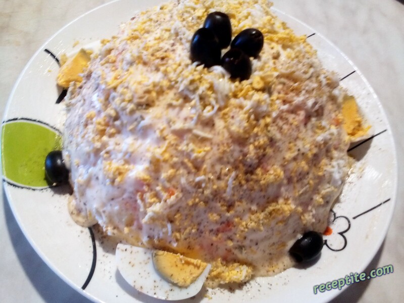 Снимки към Салата с яйца и картофи - редена
