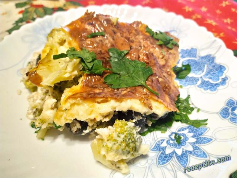 Снимки към Запеканка с броколи и маслини