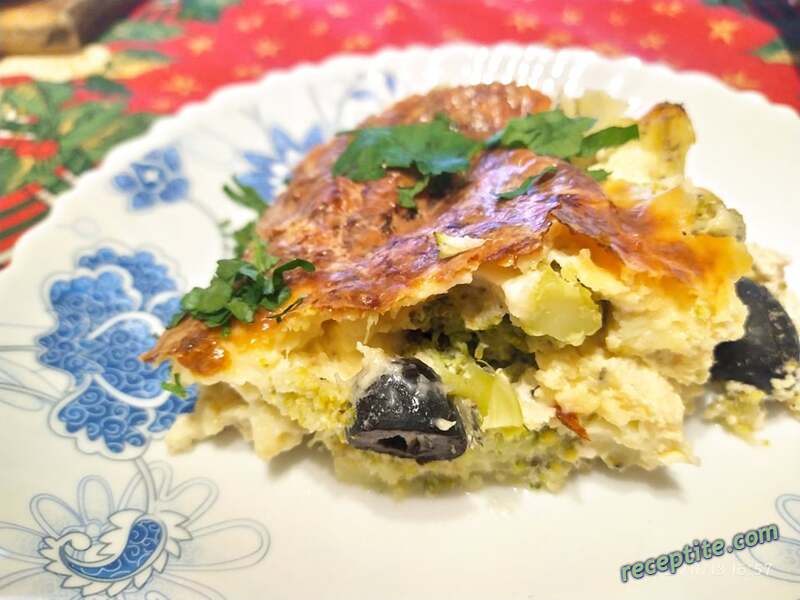 Снимки към Запеканка с броколи и маслини