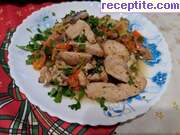 снимка 2 към рецепта Пиле на тиган със зеленчуци