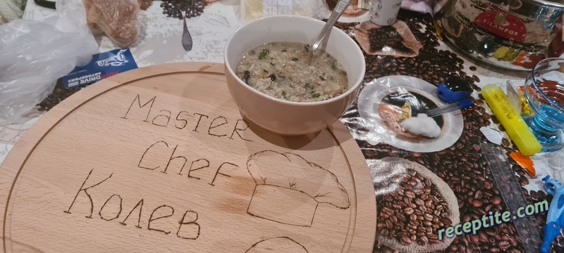 Снимки към Супа от гъби с ориз и лук