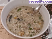 снимка 1 към рецепта Супа от гъби с ориз и лук