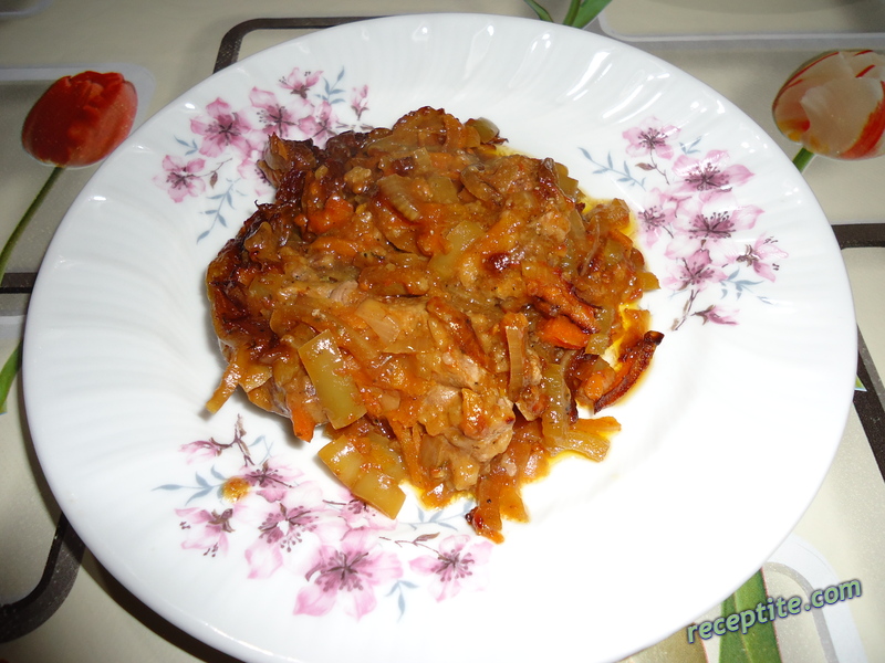 Снимки към Пилешки дробчета по селски