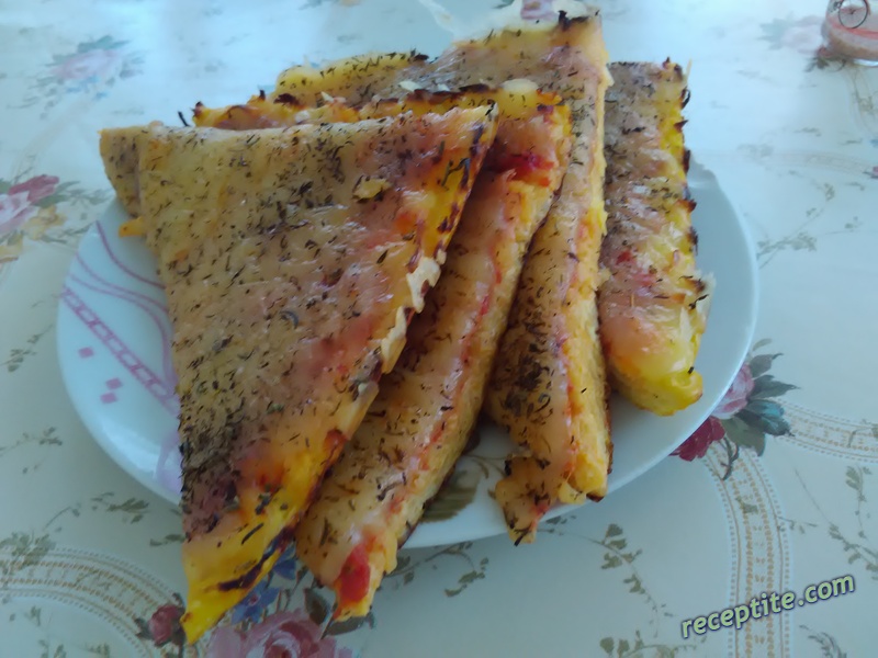 Снимки към Вегетарианска пица с картофен блат